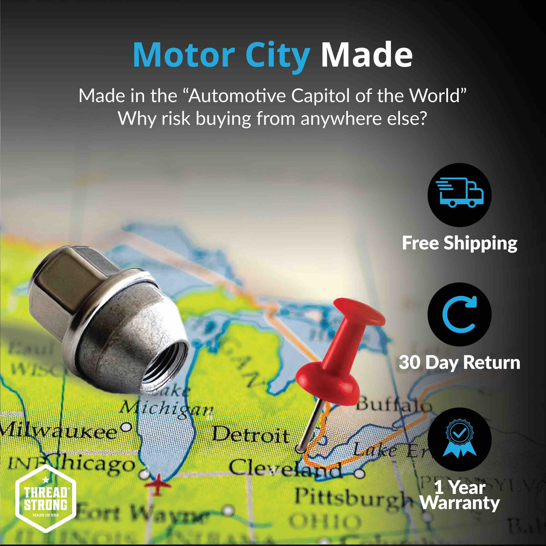 Ford Wheel Lug Nuts M14x1.5 | Maverick, Mustang, Edge, Explorer | Stainless Steel Lug Nuts