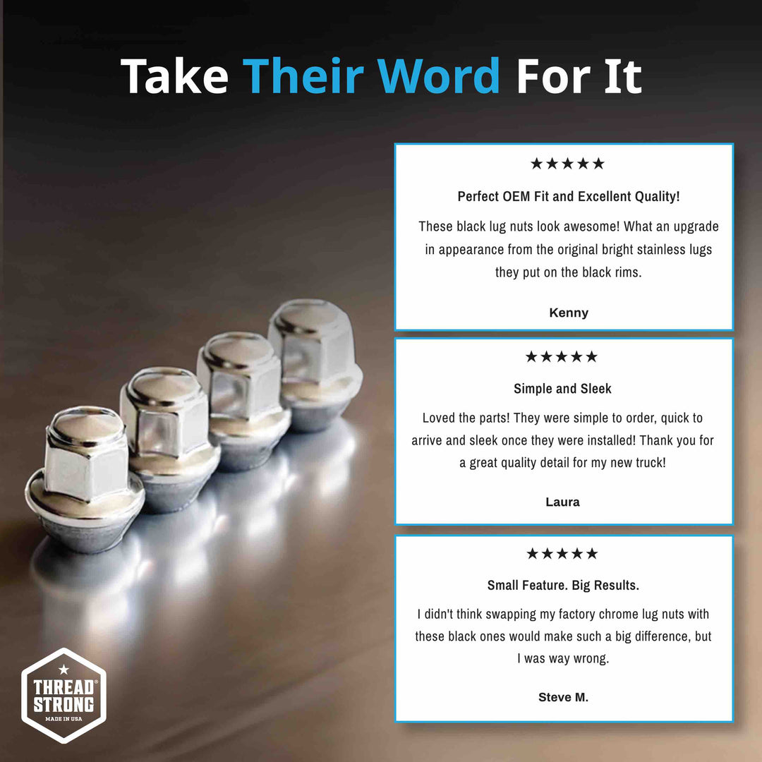 Ford Wheel Lug Nuts M14x1.5 | Maverick, Mustang, Edge, Explorer | Stainless Steel Lug Nuts