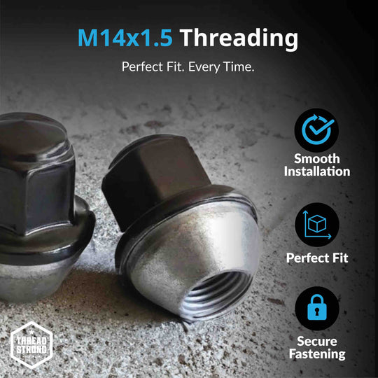 Ford Wheel Lug Nuts M14x1.5 | Maverick, Mustang, Edge, Explorer | Stainless Steel Lug Nuts