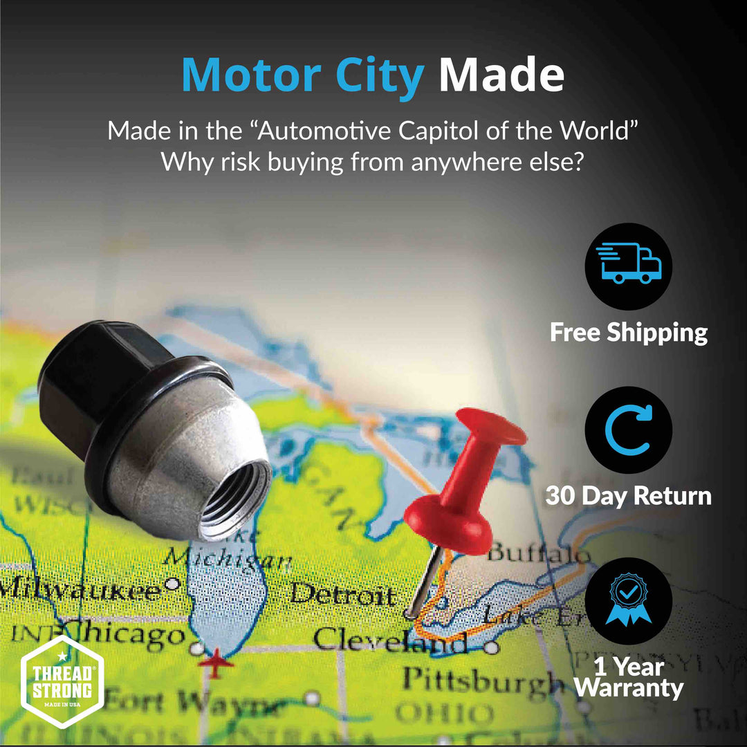 Ford Wheel Lug Nuts M14x1.5 | Maverick, Mustang, Edge, Explorer | Stainless Steel Lug Nuts