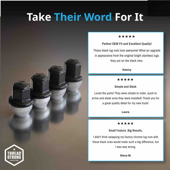 Ford Wheel Lug Nuts M14x1.5 | Maverick, Mustang, Edge, Explorer | Stainless Steel Lug Nuts