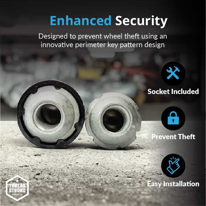 SECURELOK Decorative Locking Wheel Nut | Fits Lucid Air | Black and Stainless Steel Security Lug Nuts