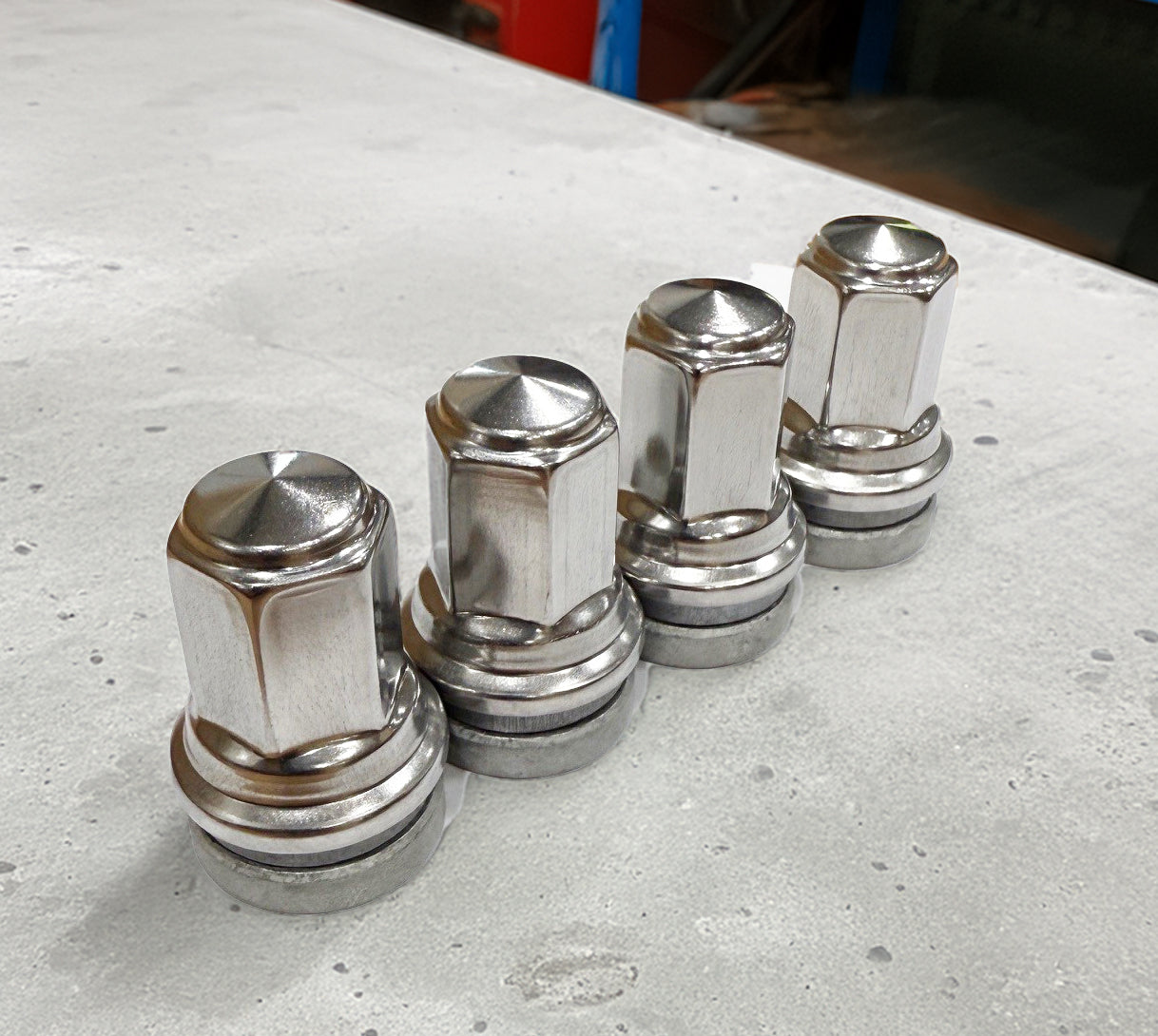 24 Factory OEM 14x1.5 Stainless Lug Nuts For Ford F150 – 2015-2025, Chrome Finish