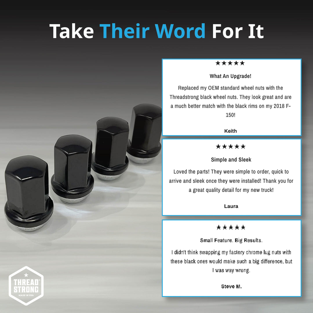 GM Wheel Lug Nuts M14x1.5 | Silverado, Sierra, Suburban, Tahoe | Charcoal Black Stainless Steel Lug Nuts
