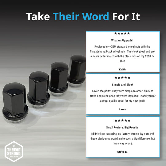 GM Wheel Lug Nuts M14x1.5 | Silverado, Sierra, Suburban, Tahoe | Charcoal Black Stainless Steel Lug Nuts