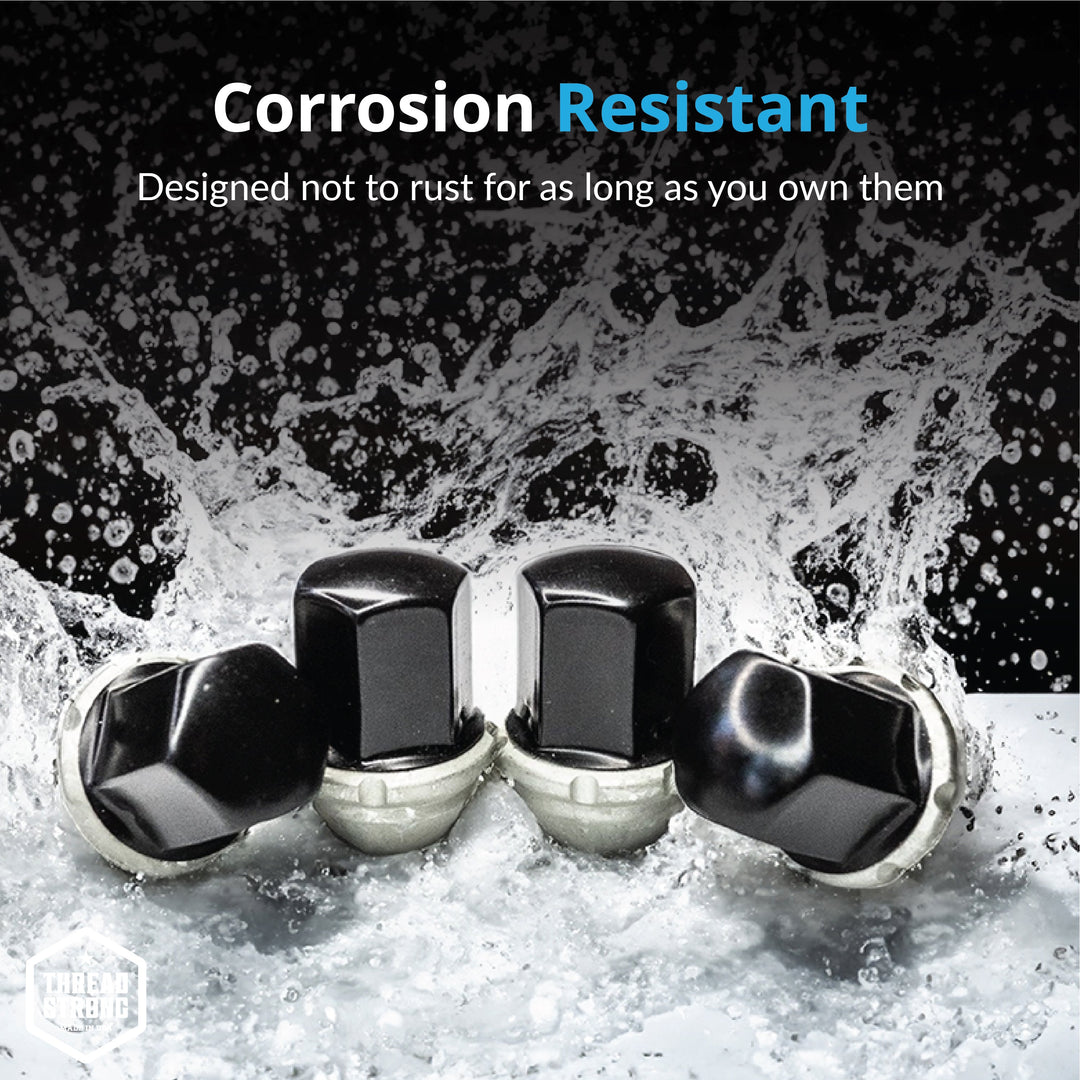 SECURELOK Decorative Locking Wheel Nut | Fits Rivian Vehicles | Black and Stainless Steel Security Lug Nuts