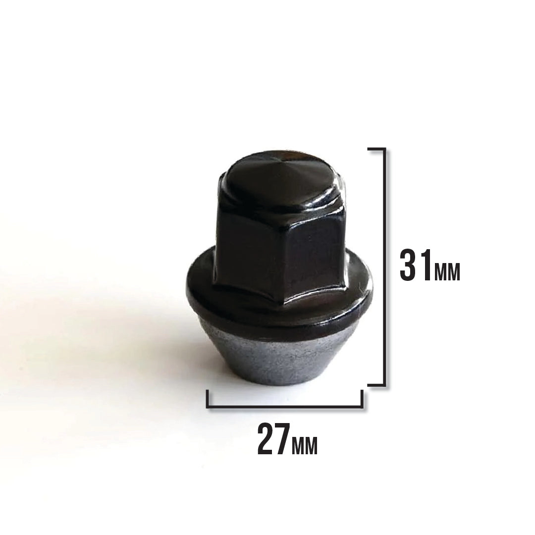 Ford Wheel Lug Nuts M12x1.5 | Ford Bronco, Escape, Fusion, Focus, Transit, Ranger | Black Stainless Steel Lug Nuts