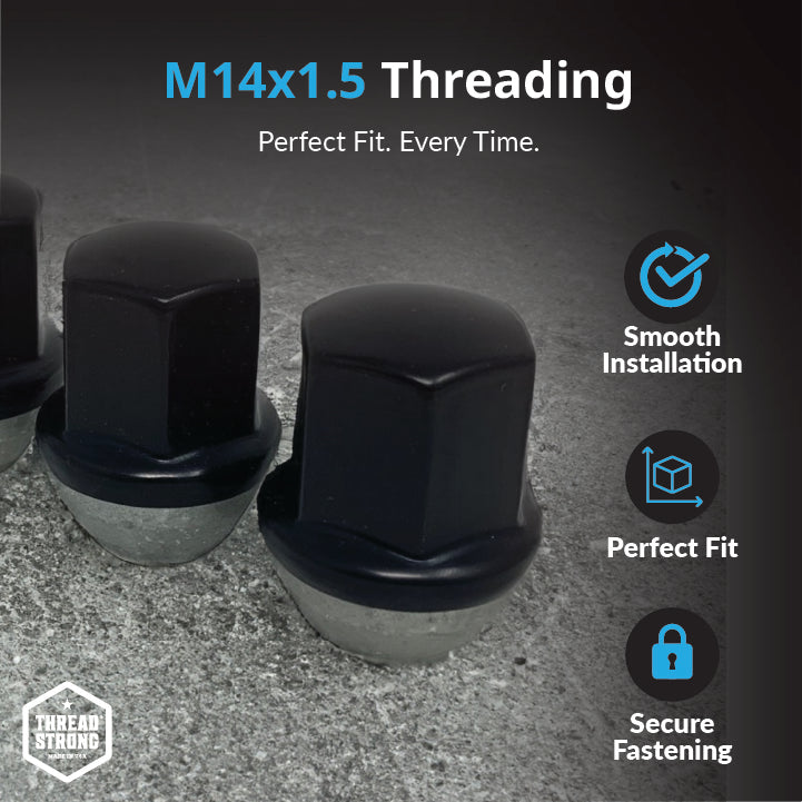 Lucid Wheel Lug Nuts M14x1.5 | Lucid Air | Black Stainless Steel Lug Nuts