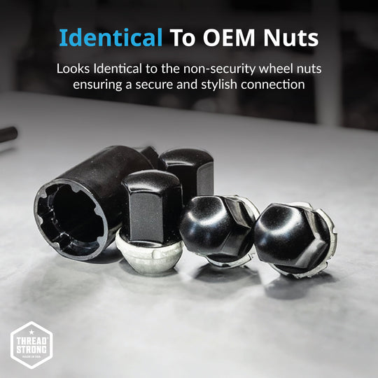 SECURELOK Decorative Locking Wheel Nut | Fits Lucid Air | Black and Stainless Steel Security Lug Nuts