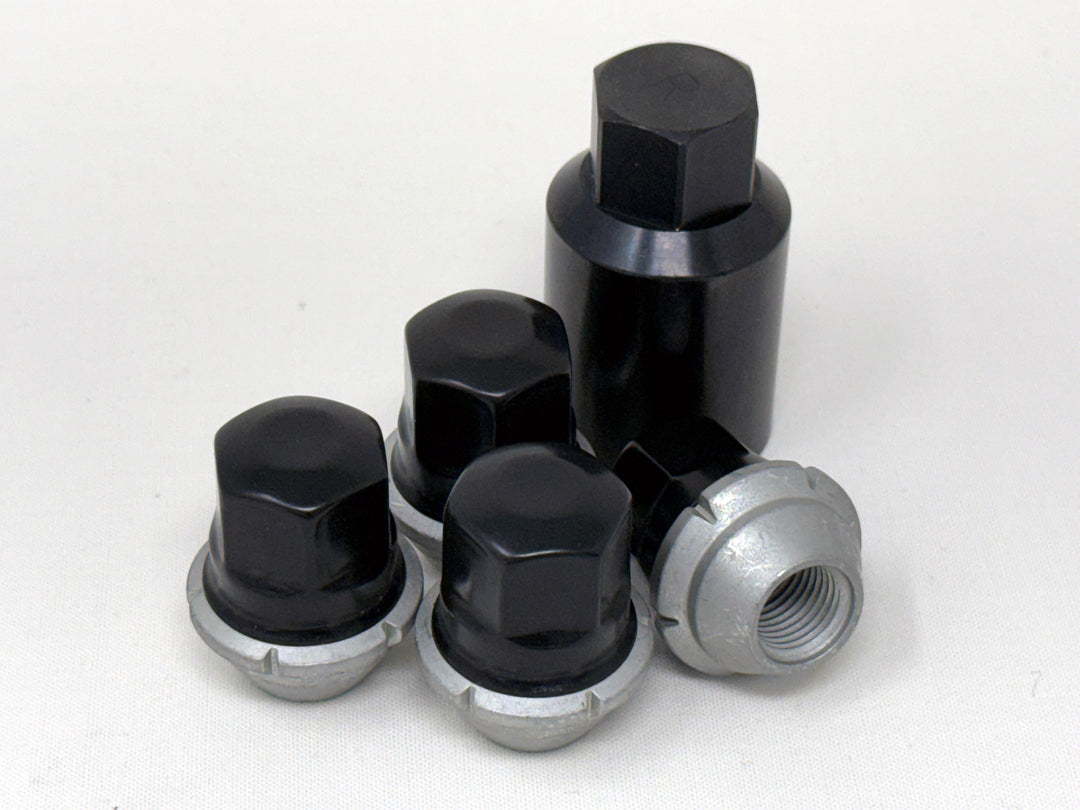 Patented SECURELOK Decorative Locking Wheel Nut | Jeep Gladiator, Grand Cherokee, Wagoneer, Wrangler | Black and Stainless Steel Security Lug Nuts