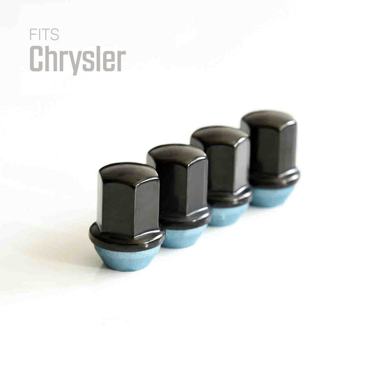 Premium black stainless steel lug nuts M14x1.5 for Chrysler 300, ensuring wheel safety and reliability