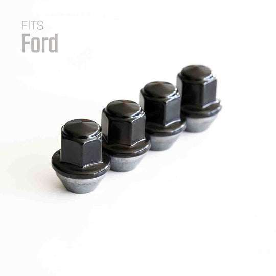 Ford Wheel Lug Nuts Black M14x1.5 | Maverick, Mustang, Explorer | Stainless Steel Lug Nuts