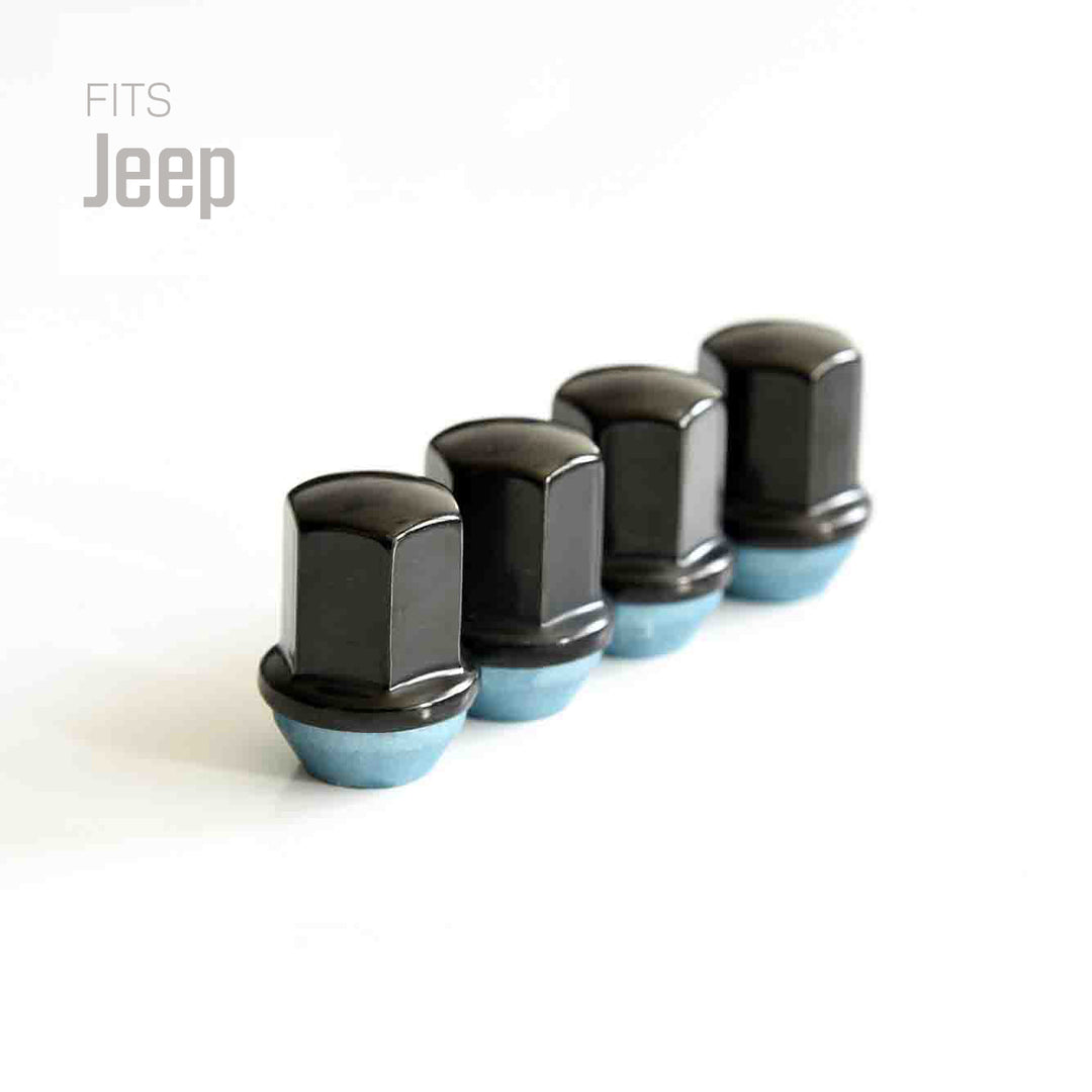 Jeep Wheel Lug Nuts M14x1.5 | Jeep Gladiator, Grand Cherokee, Wagoneer, Wrangler | Black Stainless Steel Wheel Nuts